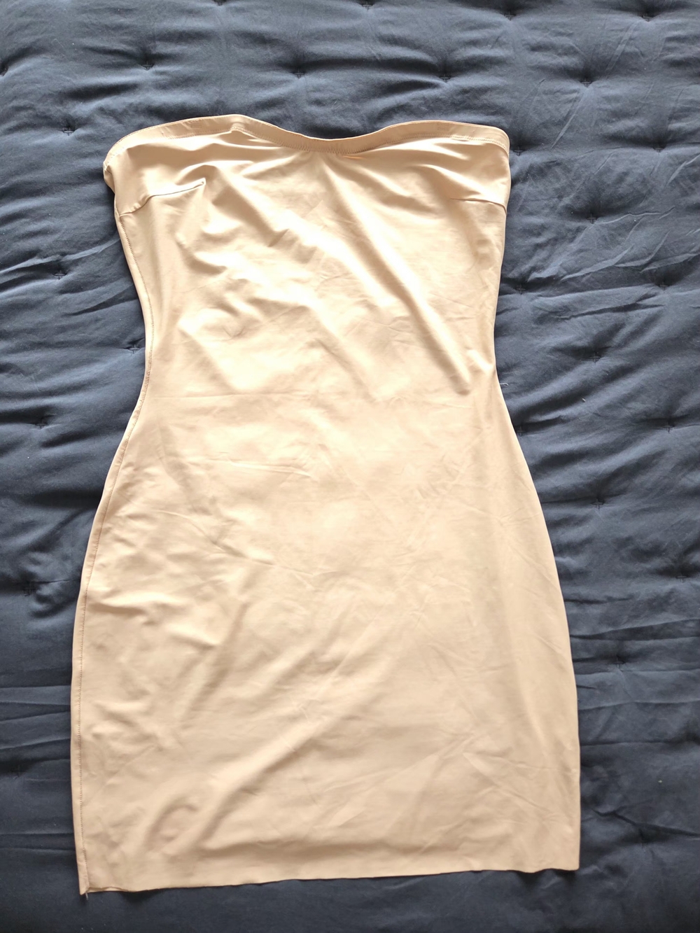 SPANX Strapless Nude Beige Bodycon Dress